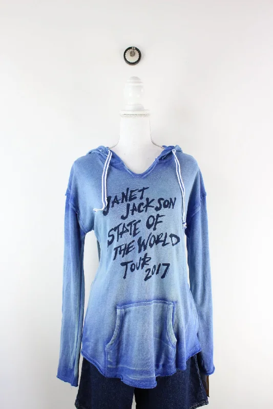 Vintage Janet Jackson Hoodie (M) Hoodie with Hem Drawcord Adjustable Customizable