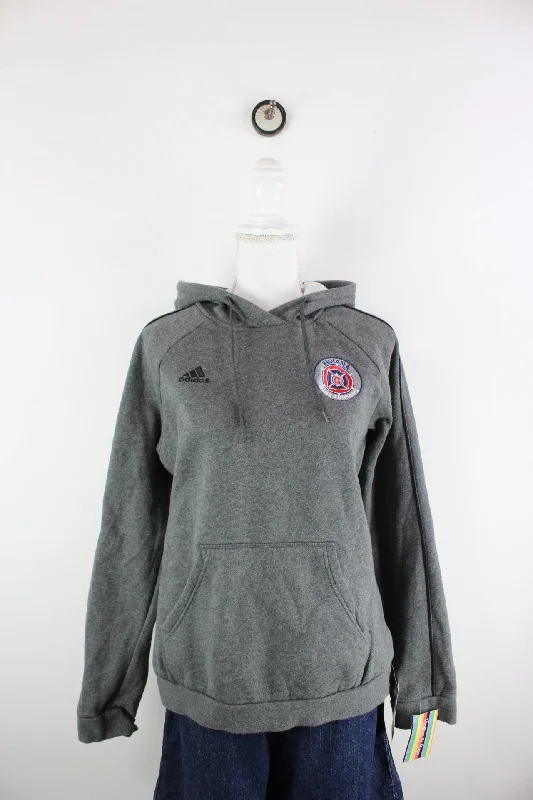 Vintage Adidas Hoodie (L) Hoodie with Hem Frayed Vintage Worn
