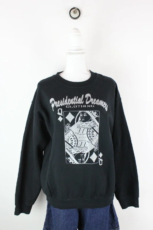 Vintage Presidential Dreamers Sweatshirt (M) Hoodie with Frayed Bohemian Relaxed
