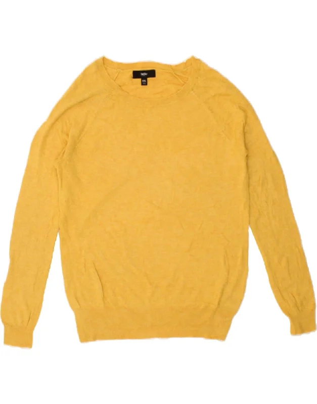 MOSSIMO Womens Boat Neck Jumper Sweater UK 20 2XL Yellow Nylon Layered Multi-layer Single Layer