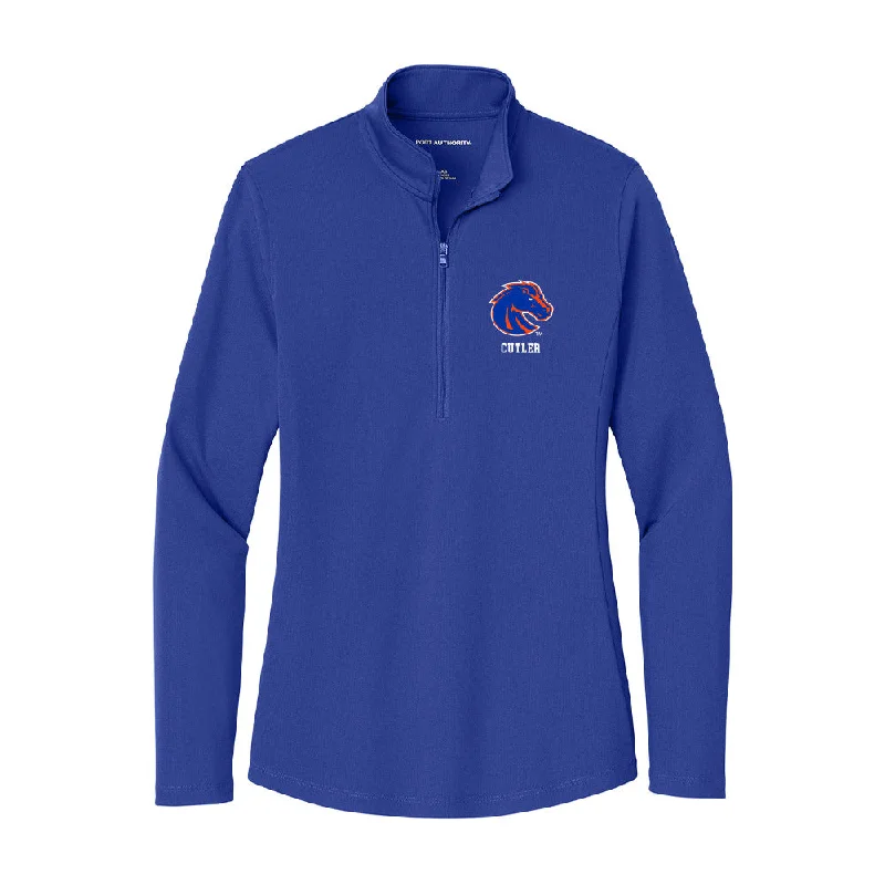 Boise State - NCAA Women's Soccer : Aniah Cutler - Women's Lightweight Quarter Zip Jacket Bomber Jacket Anorak Windbreaker