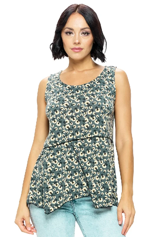 Tank Top Floral Patchwork baby blue tank