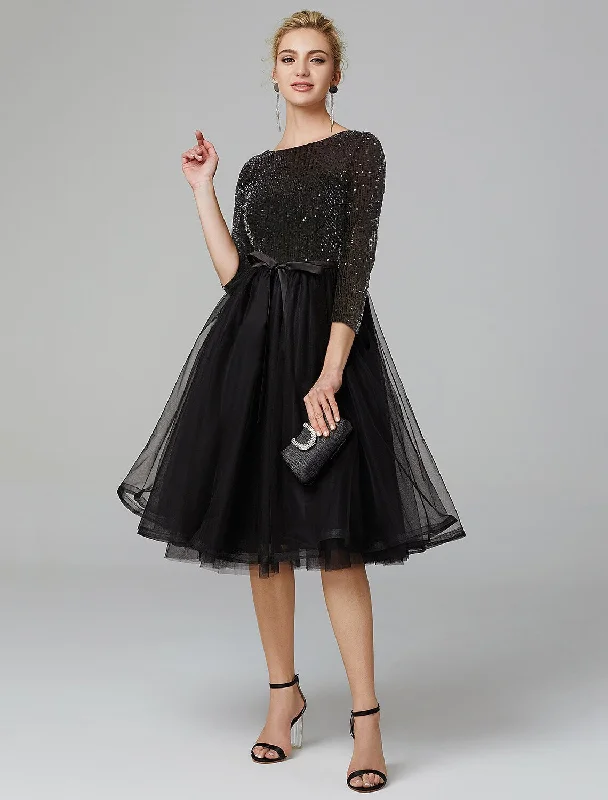 A-Line Cocktail Dresses Tulle with Sequin Strappy Tunics Trendy modern