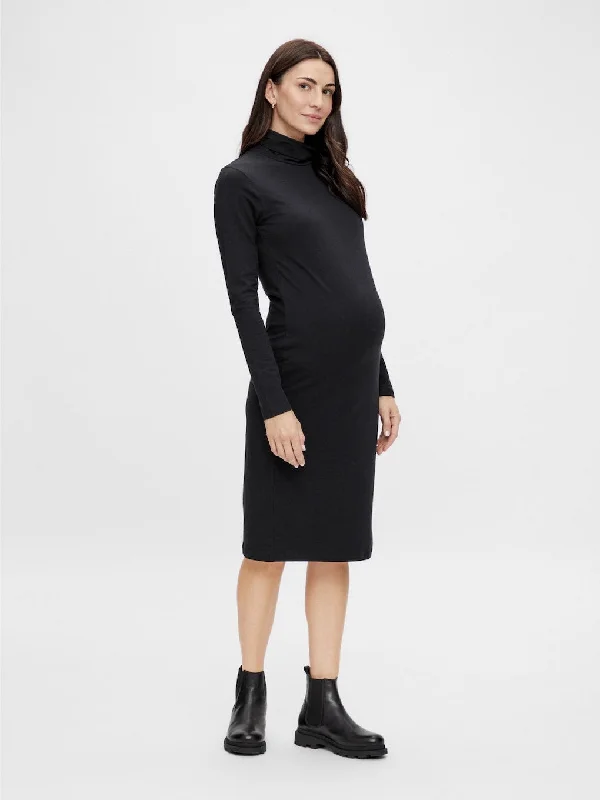 Long sleeve Rollneck Jersey Dress Retro Jersey Tee