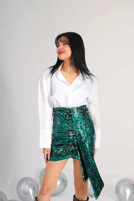 GLITER SKIRT 8400 silk skirt elegant