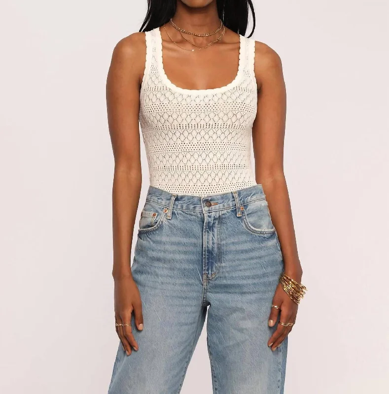 Angela Tank Top In Ivory playful tank top