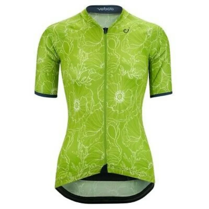 VELOCIO WOMENS JERSEY ES FLORAL GREEN Soft Jersey Shirt