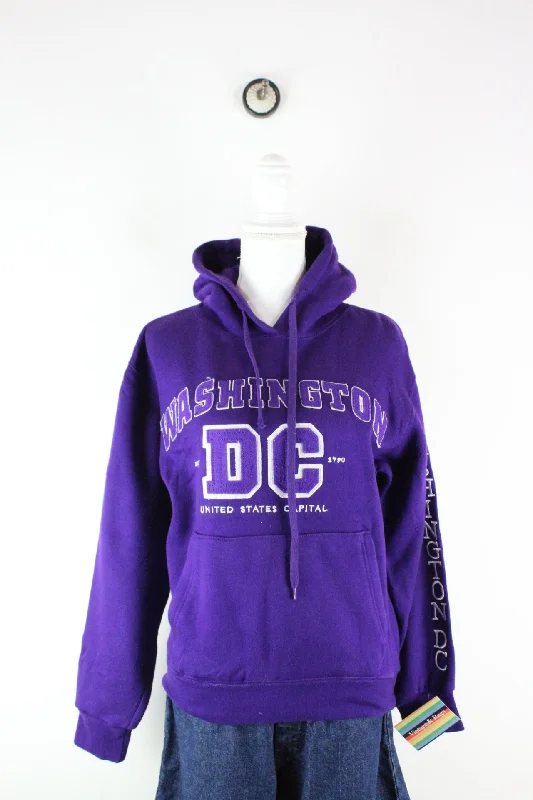 Vintage Washington D.C. Hoodie (S) Hoodie with Cuffed Sleeves Snug Secure