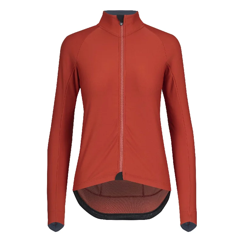 VELOCIO WOMENS JERSEY THERMAL LONG SLEEVE DARK RED Lightweight Jersey Top