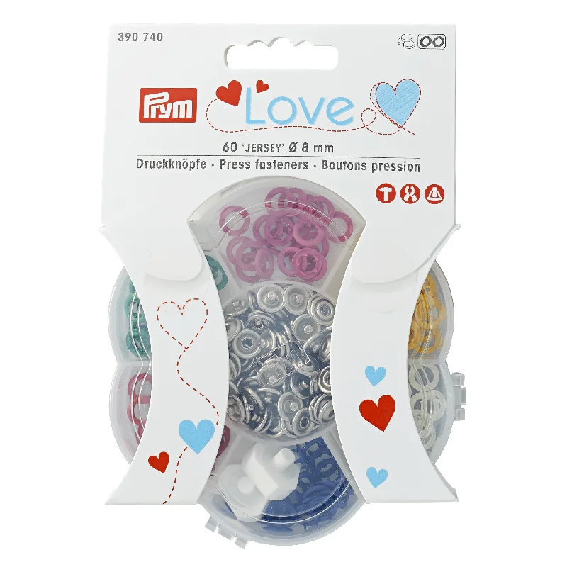 Prym Love Jersey Colour Snaps 8mm Press Fastener Assortment Halter Neck Jersey Tee