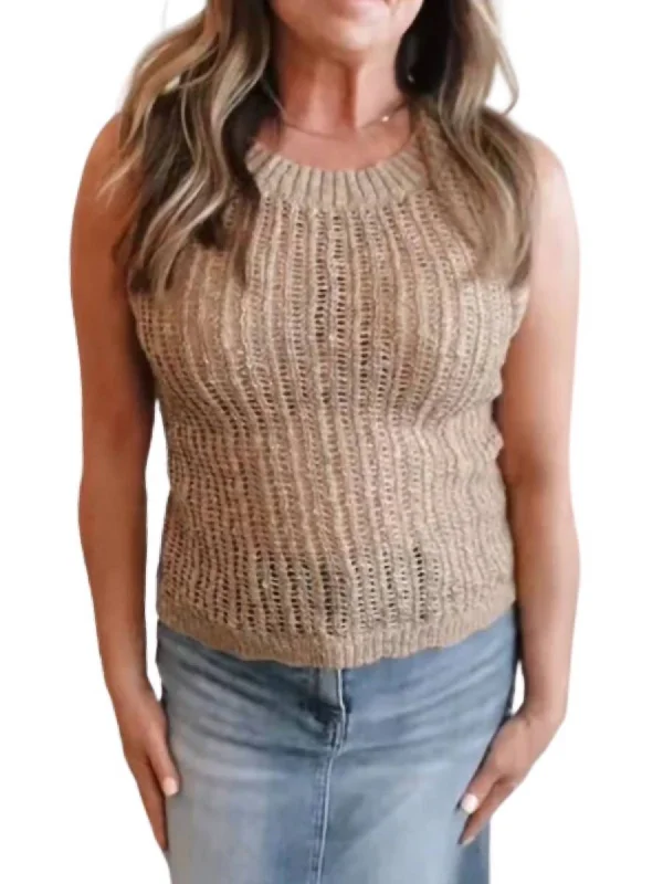 Crochet Knit Tank Top sequin tank top