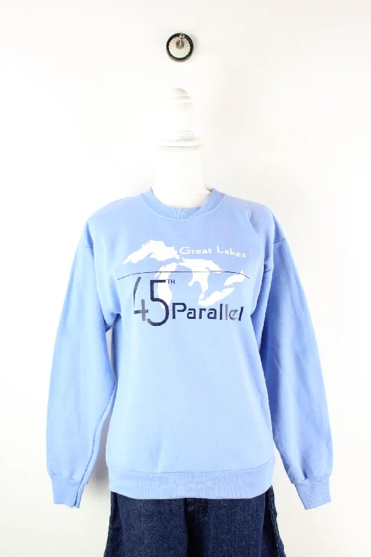 Vintage Great Lakes Sweatshirt (XL) Hoodie with Pattern Geometric Abstract
