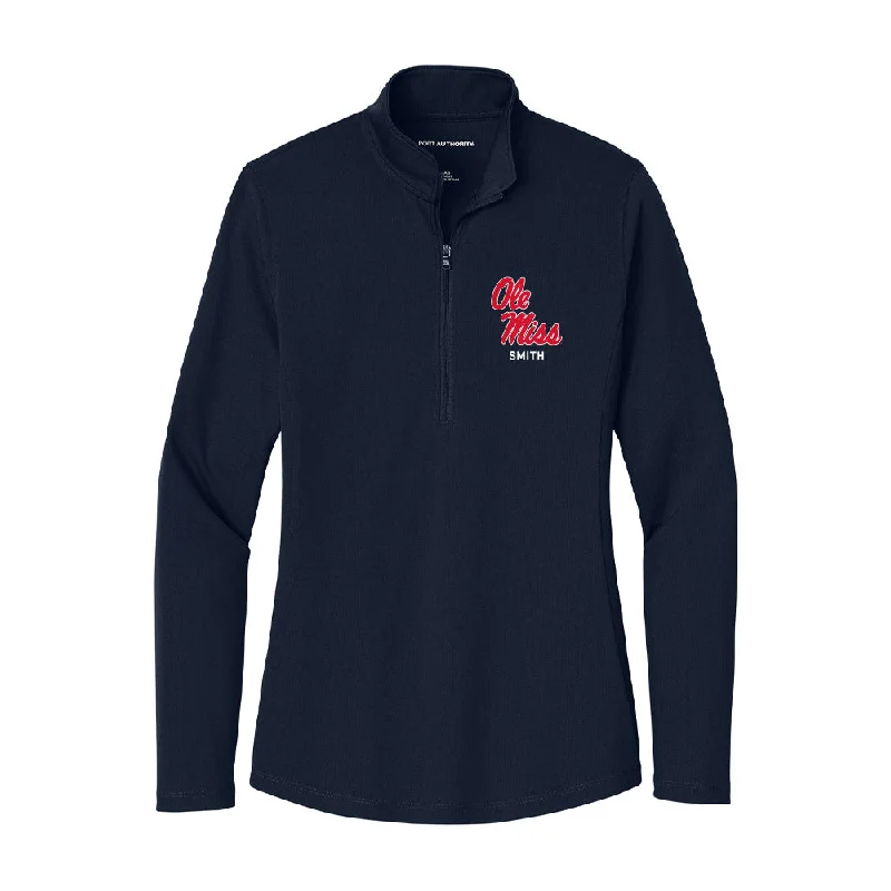 Ole Miss - NCAA Women's Soccer : Kate Smith - Women's Lightweight Quarter Zip Jacket Notch Collar Jacket Peter Pan Collar Jacket Cowl Neck Jacket