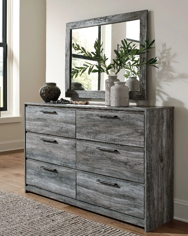 Baystorm - Gray - Dresser, Dark Gray Mirror Pencil Office Professional