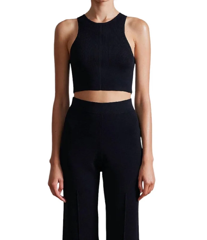 Eli Racer Tank Top In Black yoga tank top