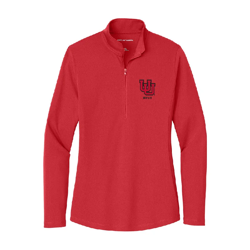 Utah - NCAA Women's Soccer : Courtney Brown - Women's Lightweight Quarter Zip Jacket Tailored Jacket Straight Jacket A-Line Jacket