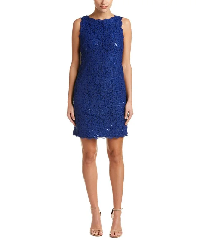 Adrianna Papell - Lace Scalloped Sheath Dress 41929990SC Tunics Wedding white