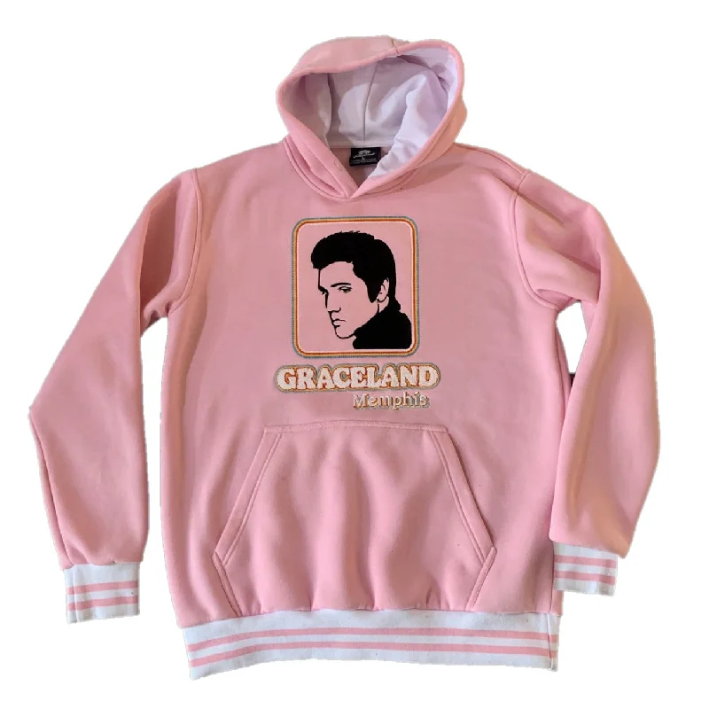 Elvis 50's Portrait Chenille Hoodie Hoodie Sweatshirt Pullover