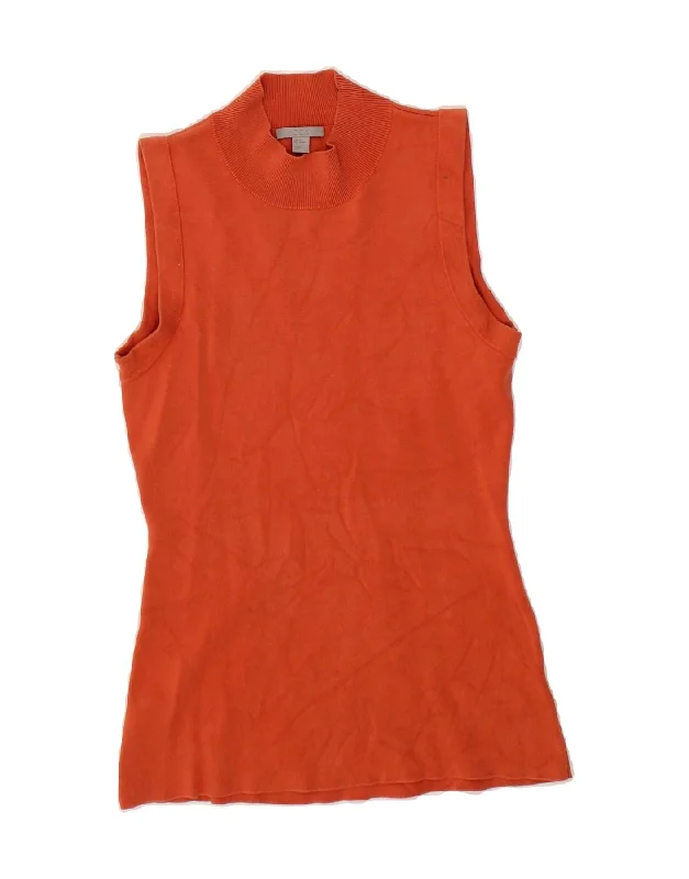 COS Womens Vest Tank Top UK 6 XS Orange Silk bronze tank top