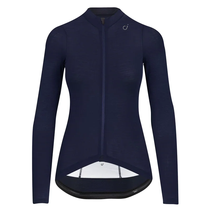 VELOCIO WOMENS JERSEY CONCEPT MERINO LONG SLEEVE NAVY Hemp Jersey Tee