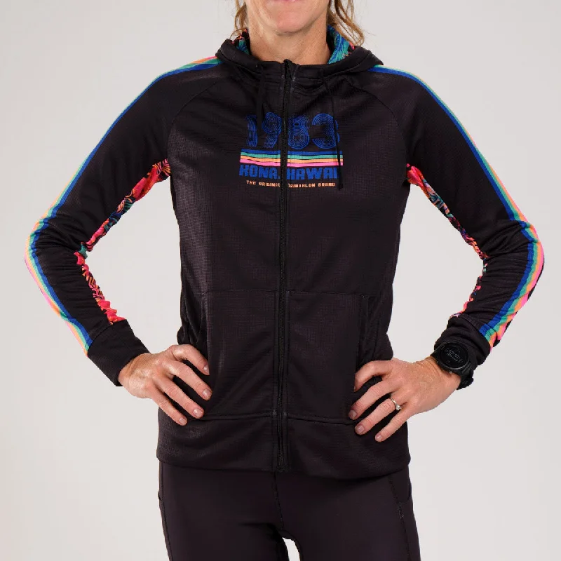 Womens LTD Run Thermo Hoodie - 40 Years Hoodie with Hem Raw Edge Edgy Unfinished