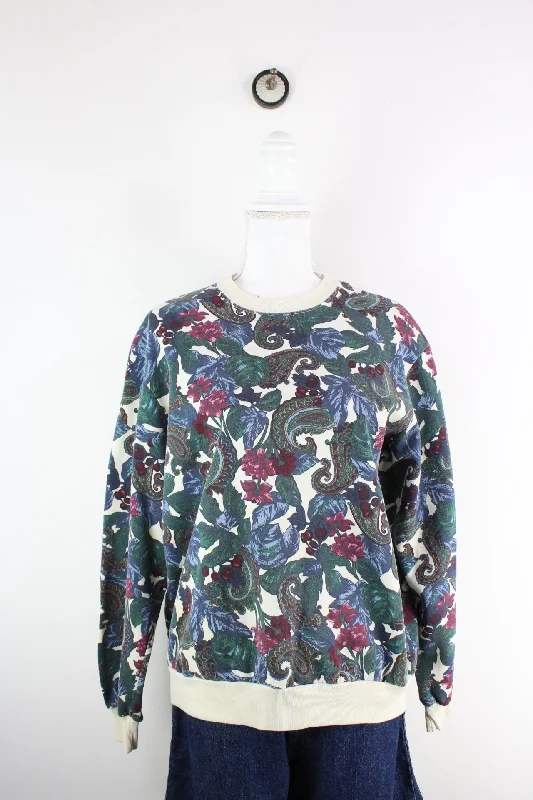 Vintage Bon Worth Sweatshirt (M) Hoodie with Hem Embroidery Detailed Premium