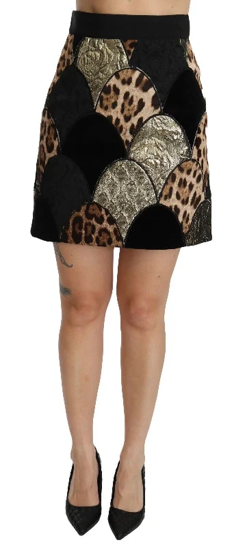 Dolce & Gabbana High-Waisted Leopard Print Women's Skirt seamless skirt comfort