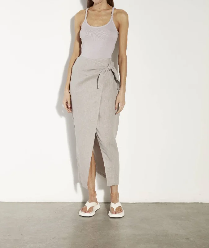 Silk Knit U Tank In Quartz mesh tank top