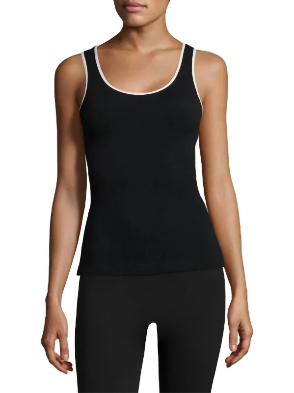 Women Laguardia Cut Out Tank Top In Black v-neck tank top