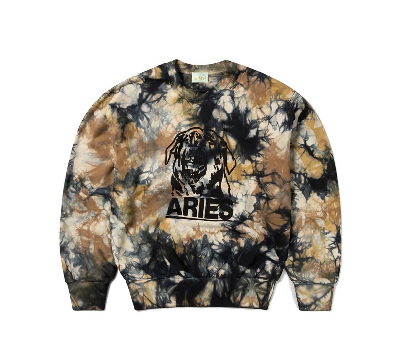 Aries Arise Rottweiler Tie Dye Sweatshirt Hoodie with Slit Hem Functional Movement