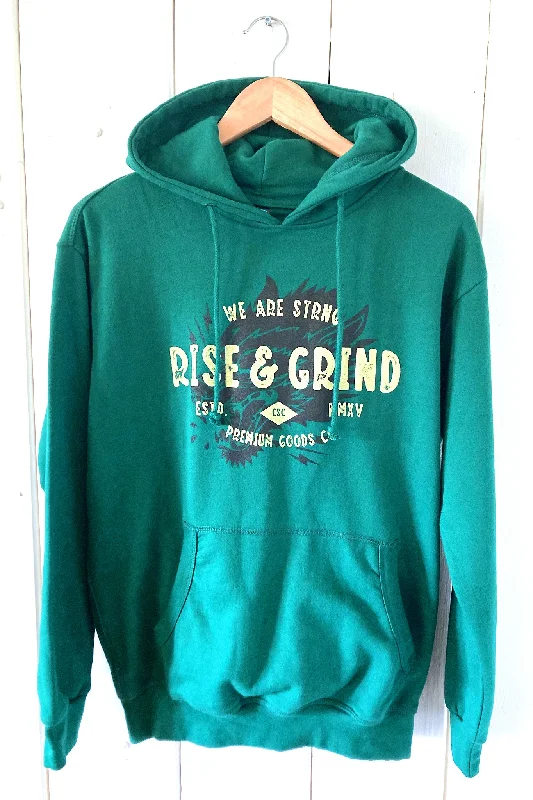 Rise & Grind Unisex Pullover Hoodie Hoodie with Rhinestones Sparkly Elegant