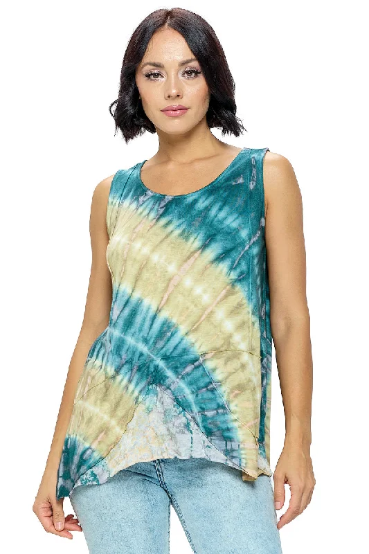 Tank Top Tie Dye Patchwork gym tank top