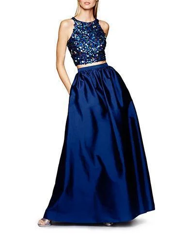 Adrianna Papell - Two-Piece Ornate Halter Long Dress 91922200SC Tunics Exclusive limited