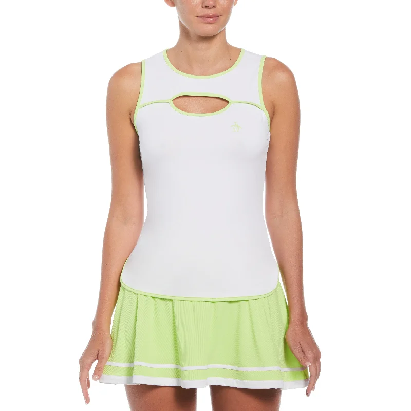 Women's Color Block Cut-out Tennis Tank fashionable tank top