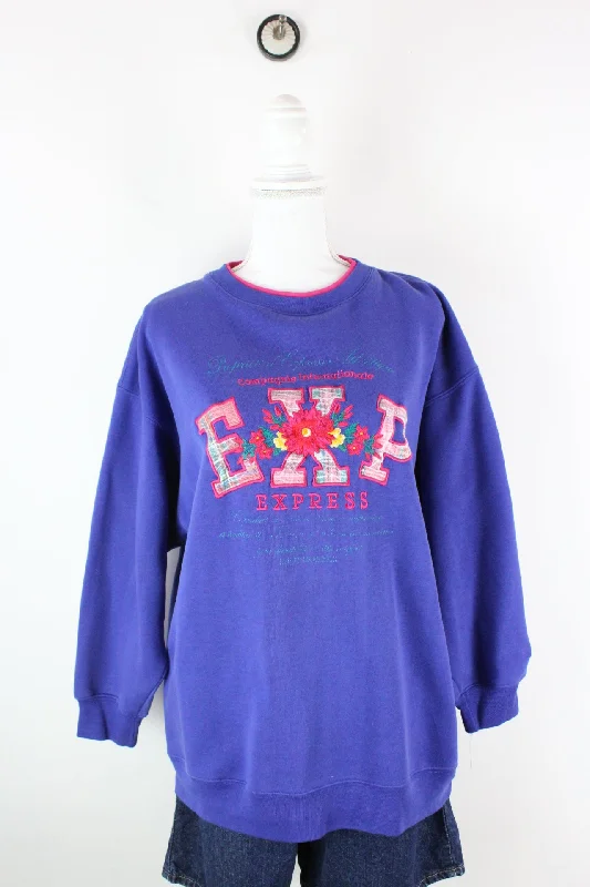 Vintage Express Athletique Sweatshirt (S) Hoodie with Distressed Vintage Worn