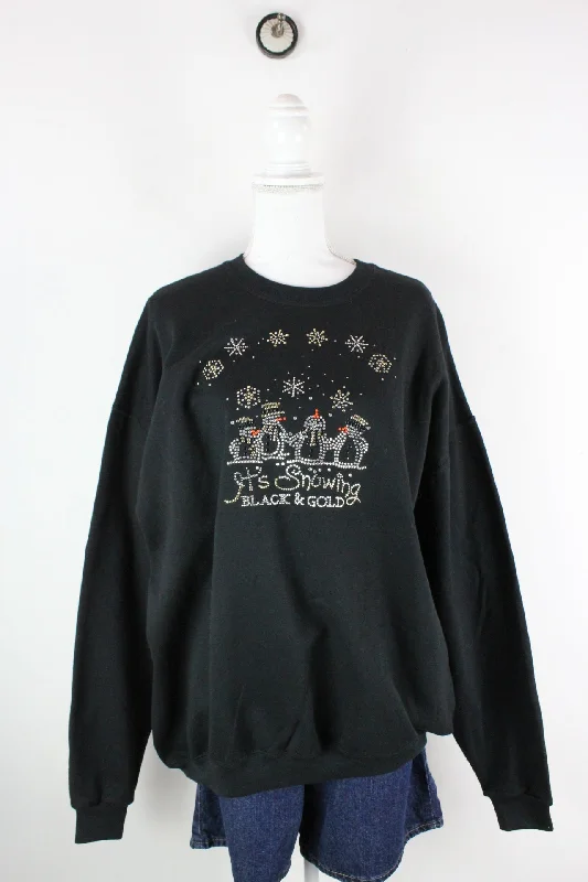 Vintage It's Snowing Sweatshirt (XL) Hoodie with Applique Textured Unique