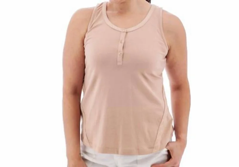 Clemente Tank In Misty Rose mesh tank top