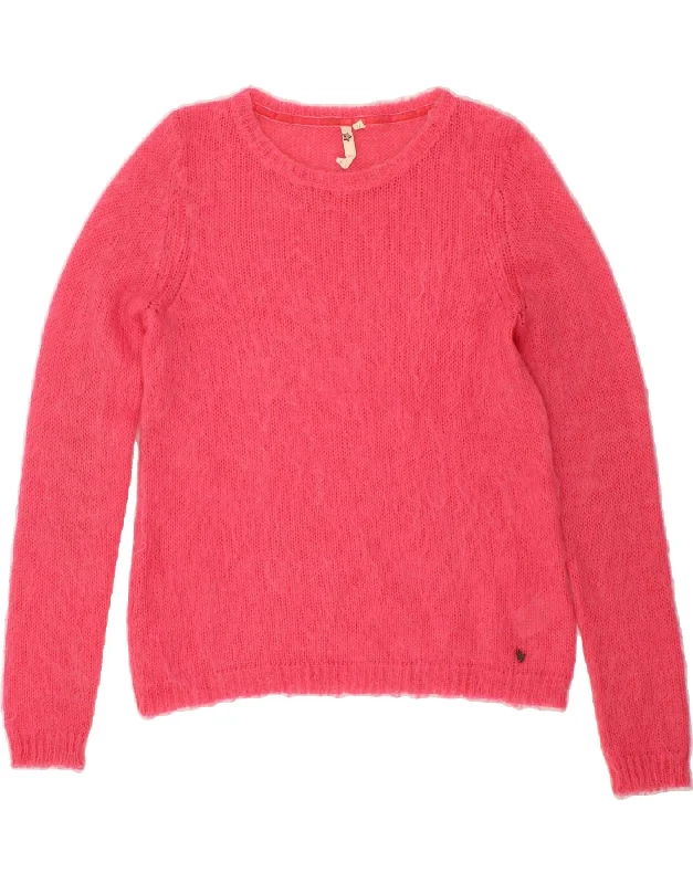 WHITE STUFF Womens Boat Neck Jumper Sweater UK 12 medium Pink Nylon Terry Terry Cloth Terry Knit