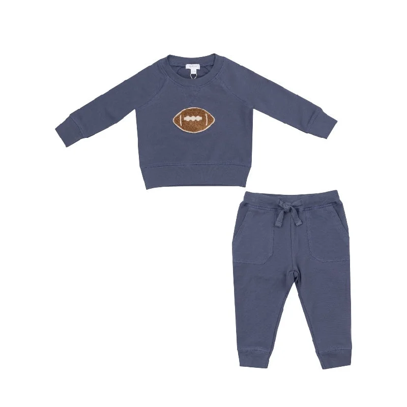 Raglan Sweatshirt & Jogger Set | Football + French Terry Hoodie with Gradient Ombre Colorful