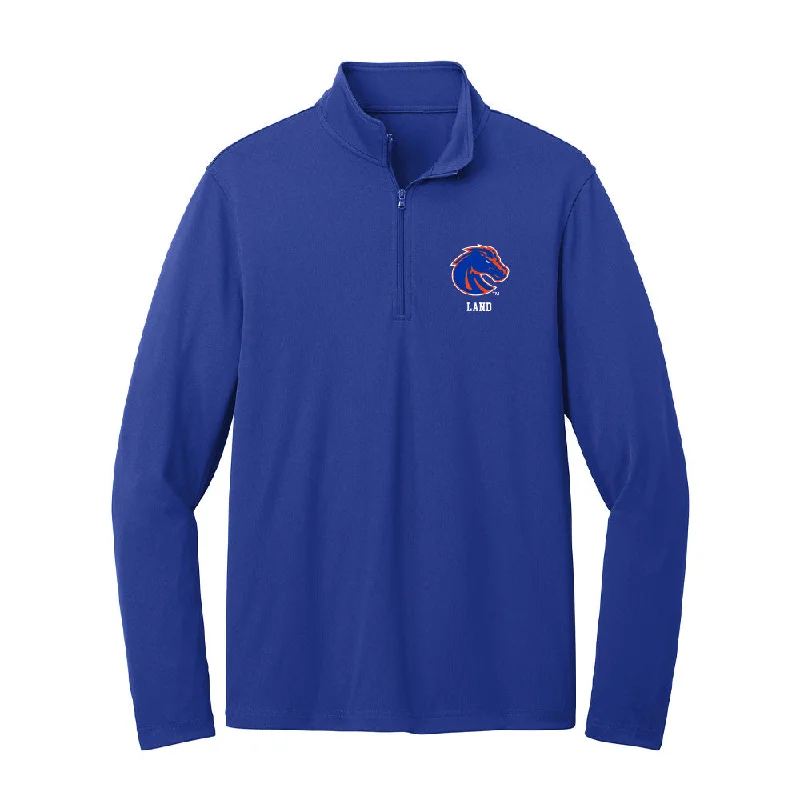 Boise State - NCAA Women's Soccer : Jayla Land - Lightweight Quarter Zip Jacket Print Jacket Jacquard Jacket Embroidered Jacket