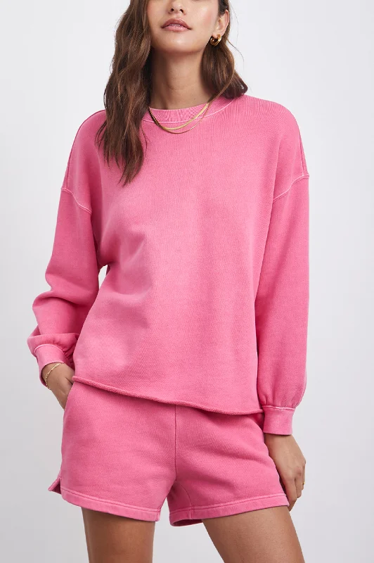 REEVES SWEATSHIRT - HIBISCUS Hoodie with Stripes Bold Sporty