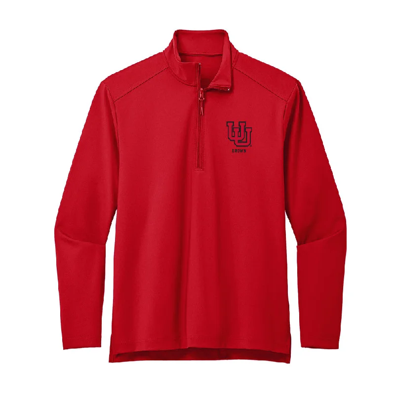Utah - NCAA Women's Soccer : Courtney Brown - Premium Quarter Zip Jacket Print Jacket Jacquard Jacket Embroidered Jacket