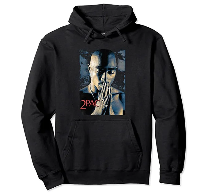 Tupac Prayer Hands Hoodie Hoodie with Double Zipper Versatile Adjustable
