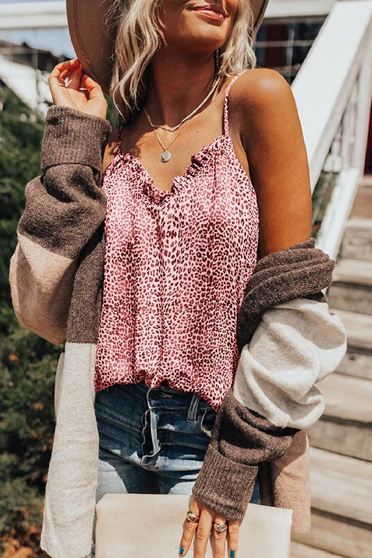 PRICKLE & POLLY - Pink Cheetah Tank strappy tank top