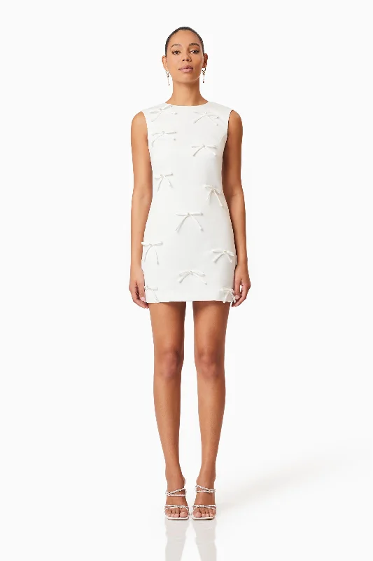 Elliatt Rose Shift Dress - Ivory Tunics Trendy modern