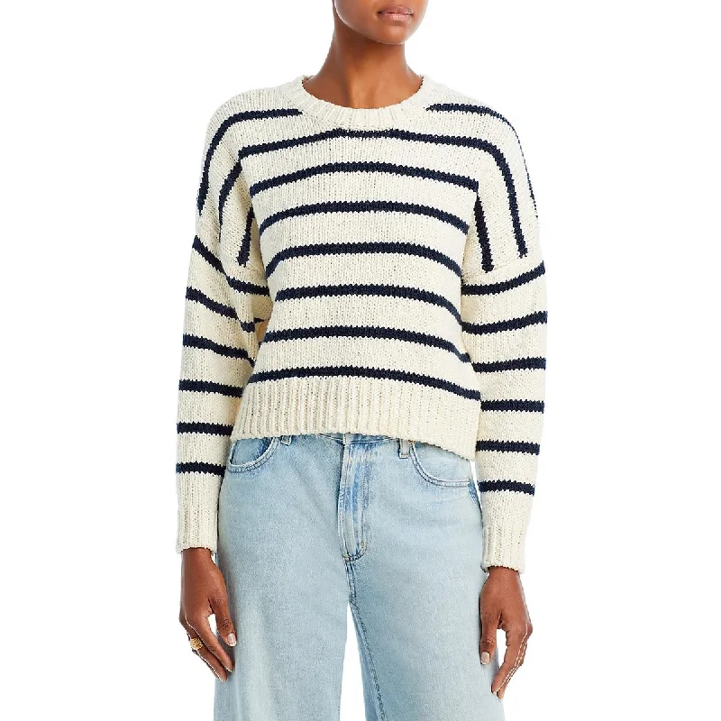 Womens Cotton Knit Crop Sweater Graphic Sweater Embroidered Appliqued