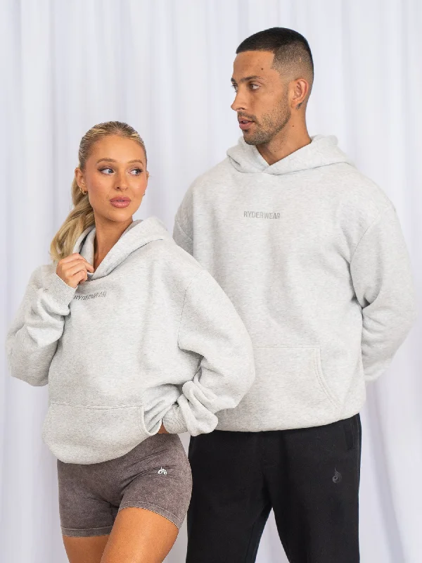 Unisex Hoodie - Snow Marl Hoodie with Raglan Sleeves Sporty Comfortable