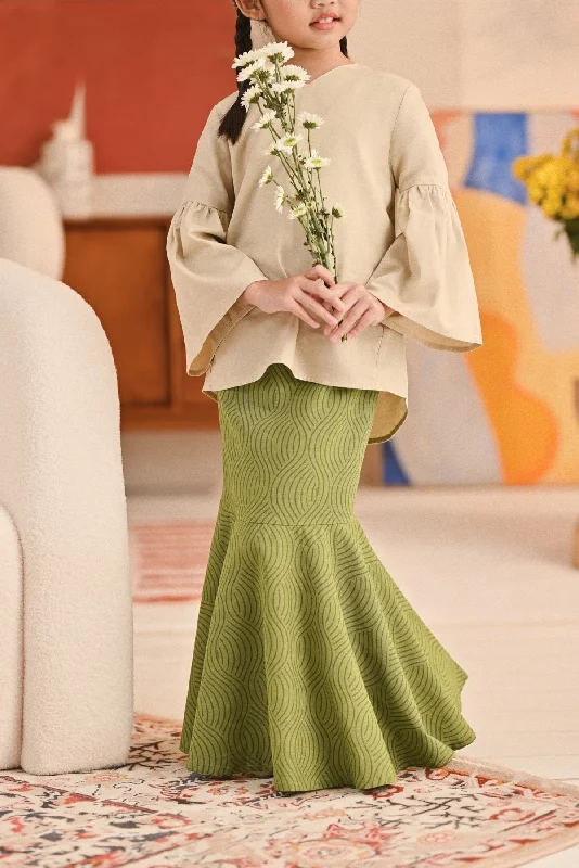 The Titi Modern Kurung Skirt - Olive Grove cashmere skirt rich