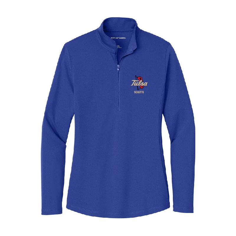 Tulsa - NCAA Women's Soccer : blaine schutte - Women's Lightweight Quarter Zip Jacket One-Shoulder Jacket Off-the-Shoulder Jacket Asymmetrical Jacket