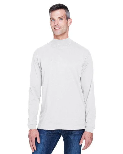 Devon & Jones Adult Sueded Cotton Jersey Mock Turtleneck D420 Emerald Green Jersey Tee